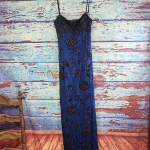 Navy Embellished Maxi Dress